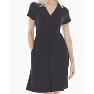 NWT Soma Size XL Black Short Sleeve Wrap Dress
